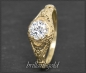 Preview: Diamant Ring mit 0,99ct Brillant, 585 Gold, Antik Design